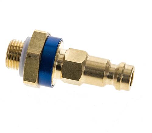 Brass DN 5 Blue-Coded Air Coupling Plug G 1/8 inch Male