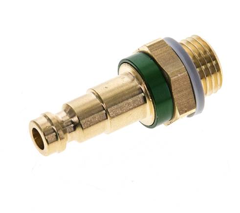 Brass DN 5 Green-Coded Air Coupling Plug G 1/4 inch Male