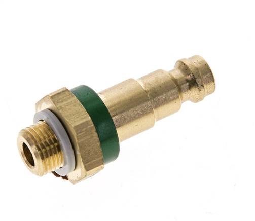 Brass DN 5 Green-Coded Air Coupling Plug G 1/8 inch Male