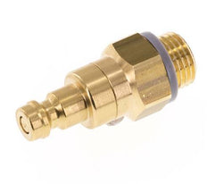 Brass DN 5 Air Coupling Plug G 1/4 inch Male Double Shut-Off