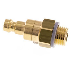 Brass DN 5 Air Coupling Plug G 1/4 inch Male Double Shut-Off