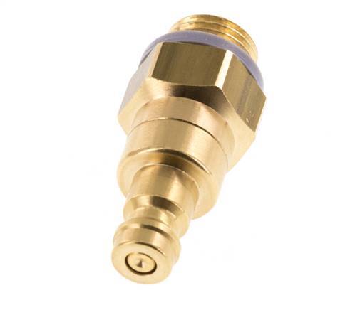 Brass DN 5 Air Coupling Plug G 1/4 inch Male Double Shut-Off