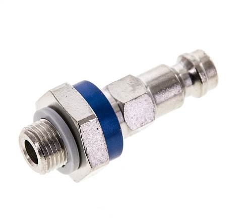 Nickel-plated Brass DN 5 Blue-Coded Air Coupling Plug G 1/8 inch Male