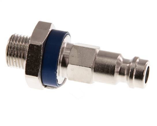 Nickel-plated Brass DN 5 Blue-Coded Air Coupling Plug G 1/8 inch Male