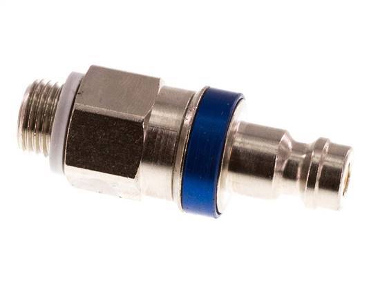 Nickel-plated Brass DN 5 Blue Air Coupling Plug G 1/8 inch Male Double Shut-Off