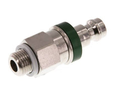 Nickel-plated Brass DN 5 Green Air Coupling Plug G 1/8 inch Male Double Shut-Off