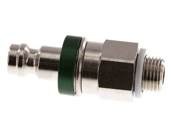 Nickel-plated Brass DN 5 Green Air Coupling Plug G 1/8 inch Male Double Shut-Off