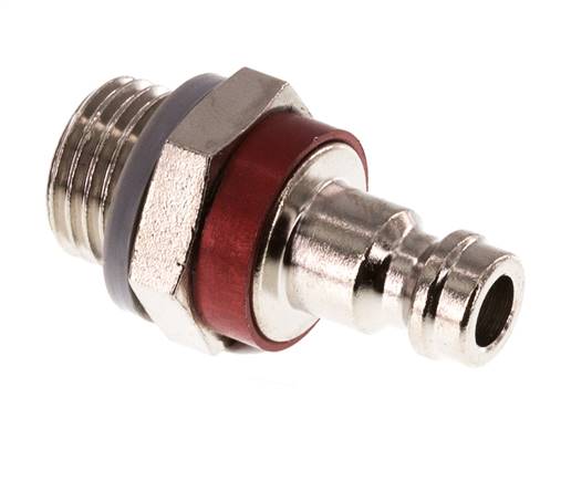 Nickel-plated Brass DN 5 Red Air Coupling Plug G 1/4 inch Male