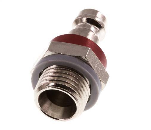 Nickel-plated Brass DN 5 Red Air Coupling Plug G 1/4 inch Male