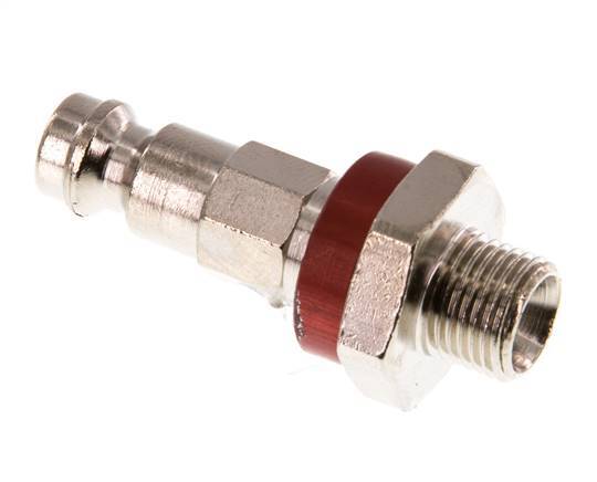 Nickel-plated Brass DN 5 Red-Coded Air Coupling Plug G 1/8 inch Male