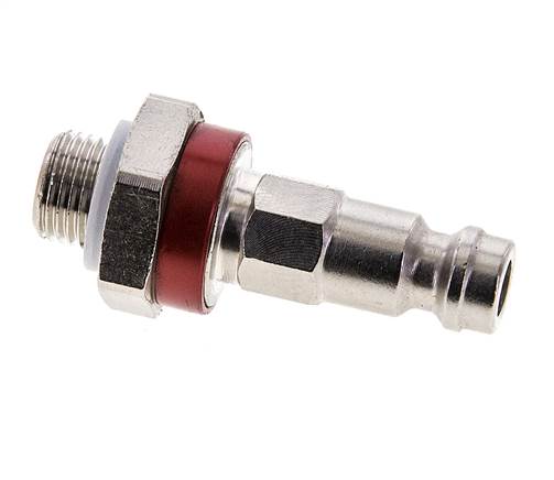 Nickel-plated Brass DN 5 Red-Coded Air Coupling Plug G 1/8 inch Male