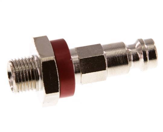 Nickel-plated Brass DN 5 Red-Coded Air Coupling Plug G 1/8 inch Male