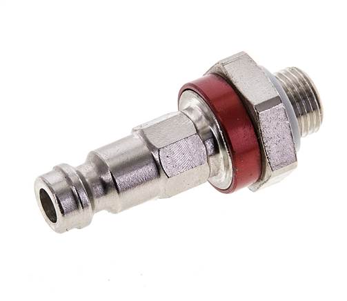 Nickel-plated Brass DN 5 Red-Coded Air Coupling Plug G 1/8 inch Male