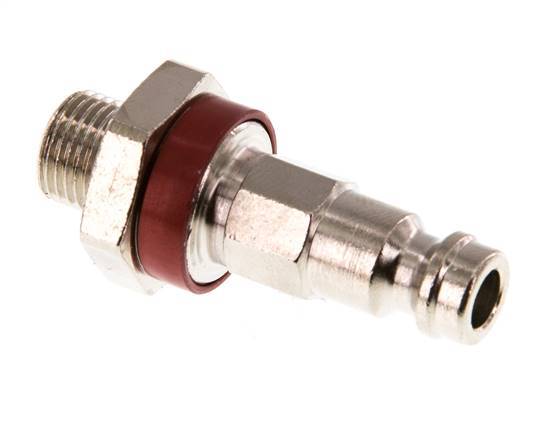 Nickel-plated Brass DN 5 Red-Coded Air Coupling Plug G 1/8 inch Male