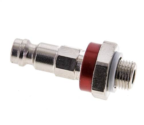 Nickel-plated Brass DN 5 Red-Coded Air Coupling Plug G 1/8 inch Male