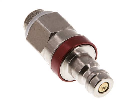 Nickel-plated Brass DN 5 Red Air Coupling Plug G 1/8 inch Male Double Shut-Off