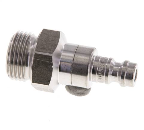 Stainless steel DN 5 Air Coupling Plug G 3/8 inch Male Double Shut-Off