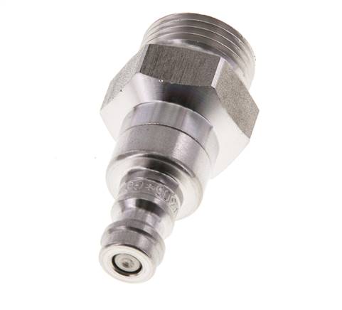 Stainless steel DN 5 Air Coupling Plug G 3/8 inch Male Double Shut-Off