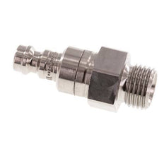Stainless Steel 316L DN 5 Air Coupling Plug G 1/4 inch Male Double Shut-Off