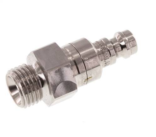 Stainless Steel 316L DN 5 Air Coupling Plug G 1/4 inch Male Double Shut-Off