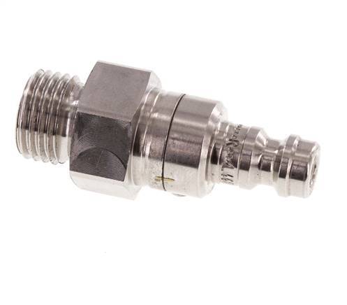 Stainless Steel 316L DN 5 Air Coupling Plug G 1/4 inch Male Double Shut-Off