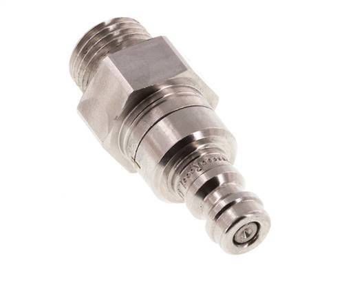 Stainless Steel 316L DN 5 Air Coupling Plug G 1/4 inch Male Double Shut-Off