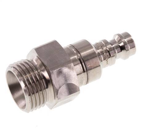 Stainless Steel 316L DN 5 Air Coupling Plug G 3/8 inch Male Double Shut-Off