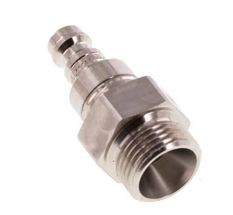 Stainless Steel 316L DN 5 Air Coupling Plug G 3/8 inch Male Double Shut-Off