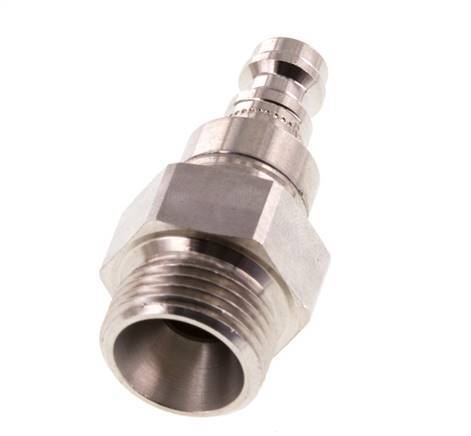 Stainless Steel 316L DN 5 Air Coupling Plug G 3/8 inch Male Double Shut-Off