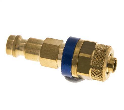 Brass DN 5 Blue Air Coupling Plug 6x8 mm Union Nut