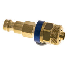 Brass DN 5 Blue Air Coupling Plug 6x8 mm Union Nut