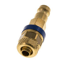 Brass DN 5 Blue Air Coupling Plug 6x8 mm Union Nut