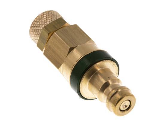 Brass DN 5 Green Air Coupling Plug 4x6 mm Union Nut Double Shut-Off