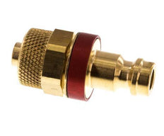 Brass DN 5 Red Air Coupling Plug 6x8 mm Union Nut