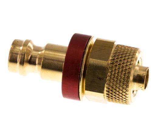 Brass DN 5 Red Air Coupling Plug 6x8 mm Union Nut