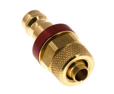 Brass DN 5 Red Air Coupling Plug 6x8 mm Union Nut