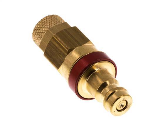 Brass DN 5 Red Air Coupling Plug 4x6 mm Union Nut Double Shut-Off