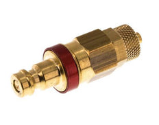 Brass DN 5 Red Air Coupling Plug 4x6 mm Union Nut Double Shut-Off