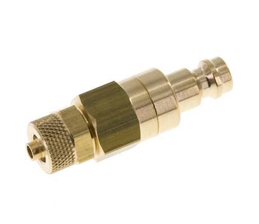 Brass DN 5 Air Coupling Plug 4x6 mm Union Nut Double Shut-Off