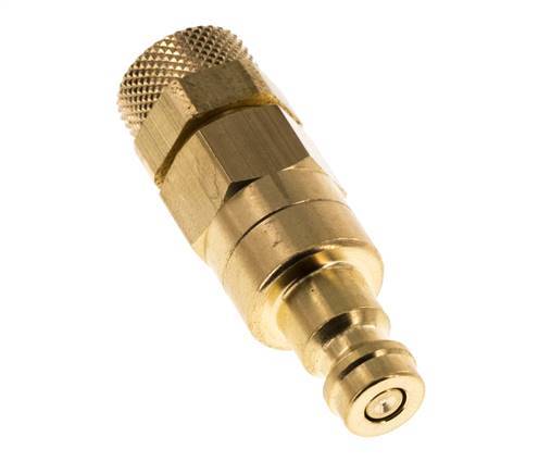 Brass DN 5 Air Coupling Plug 6x8 mm Union Nut Double Shut-Off