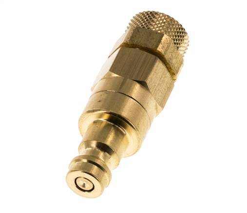 Brass DN 5 Air Coupling Plug 6x8 mm Union Nut Double Shut-Off