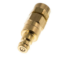 Brass DN 5 Air Coupling Plug 6x8 mm Union Nut Double Shut-Off