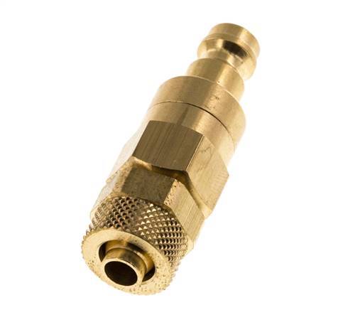 Brass DN 5 Air Coupling Plug 6x8 mm Union Nut Double Shut-Off