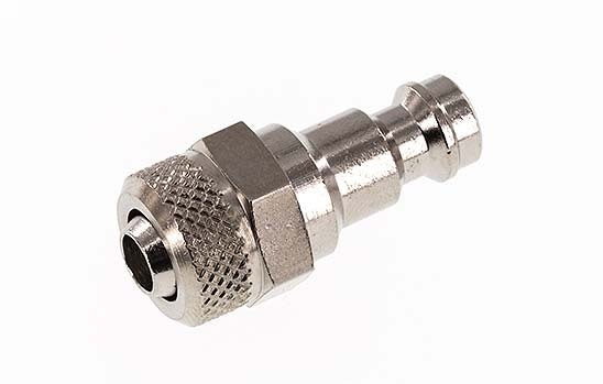 Nickel-plated Brass DN 5 Air Coupling Plug 6x8 mm Union Nut [2 Pieces]
