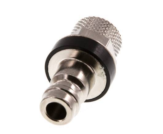 Nickel-plated Brass DN 5 Black Air Coupling Plug 4x6 mm Union Nut