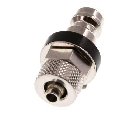 Nickel-plated Brass DN 5 Black Air Coupling Plug 4x6 mm Union Nut