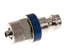 Nickel-plated Brass DN 5 Blue Air Coupling Plug 4x6 mm Union Nut