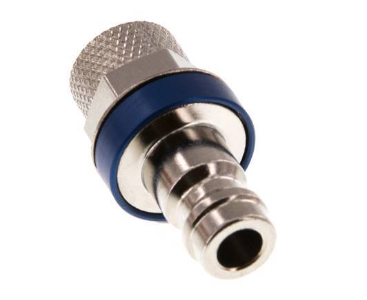 Nickel-plated Brass DN 5 Blue Air Coupling Plug 4x6 mm Union Nut