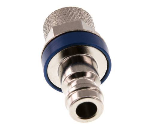 Nickel-plated Brass DN 5 Blue Air Coupling Plug 4x6 mm Union Nut