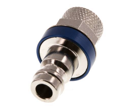 Nickel-plated Brass DN 5 Blue Air Coupling Plug 4x6 mm Union Nut